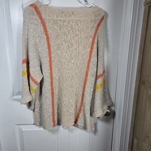 Dokotoo Womens Cute Summer Fall Sweater Tan Color Block Striped X-Large